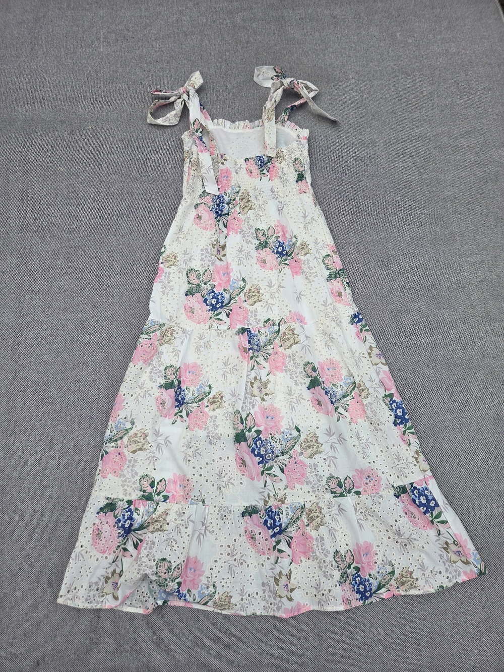 Chicwish NWT Floral Eyelet Midi Dress‎ Tie Strap Zipper Size S - Picture 4 of 13